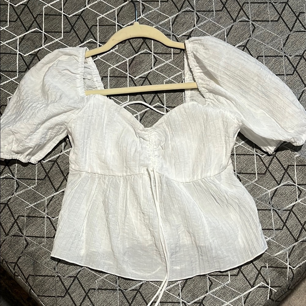 White Puff Sleeve Blouse